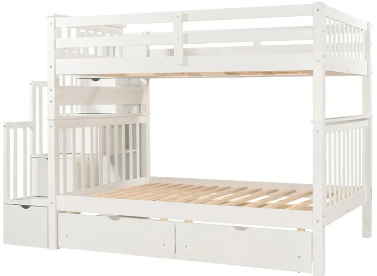 Merax Bunk Bed with Shelves and 6 Storage Drawers