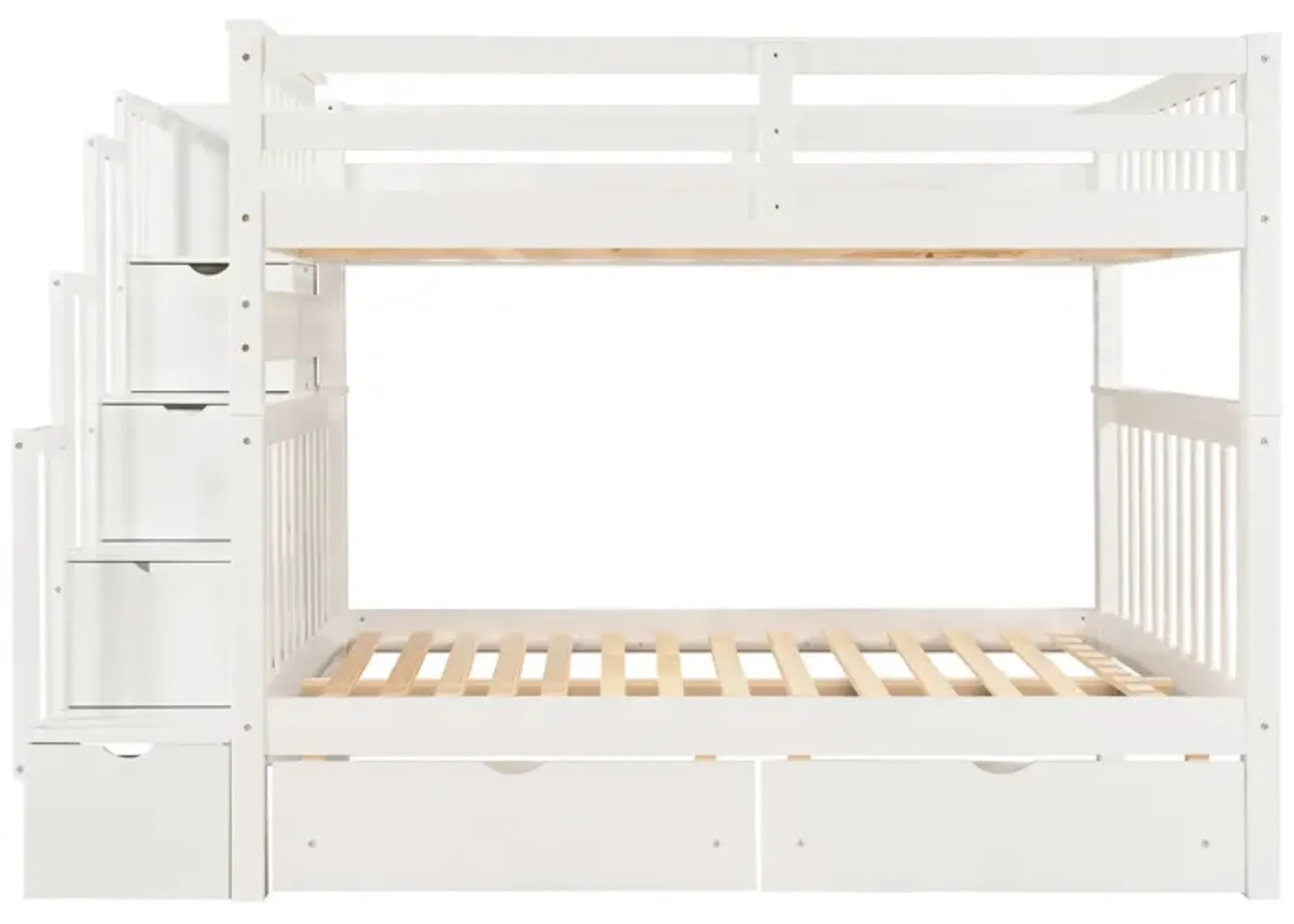 Merax Bunk Bed with Shelves and 6 Storage Drawers