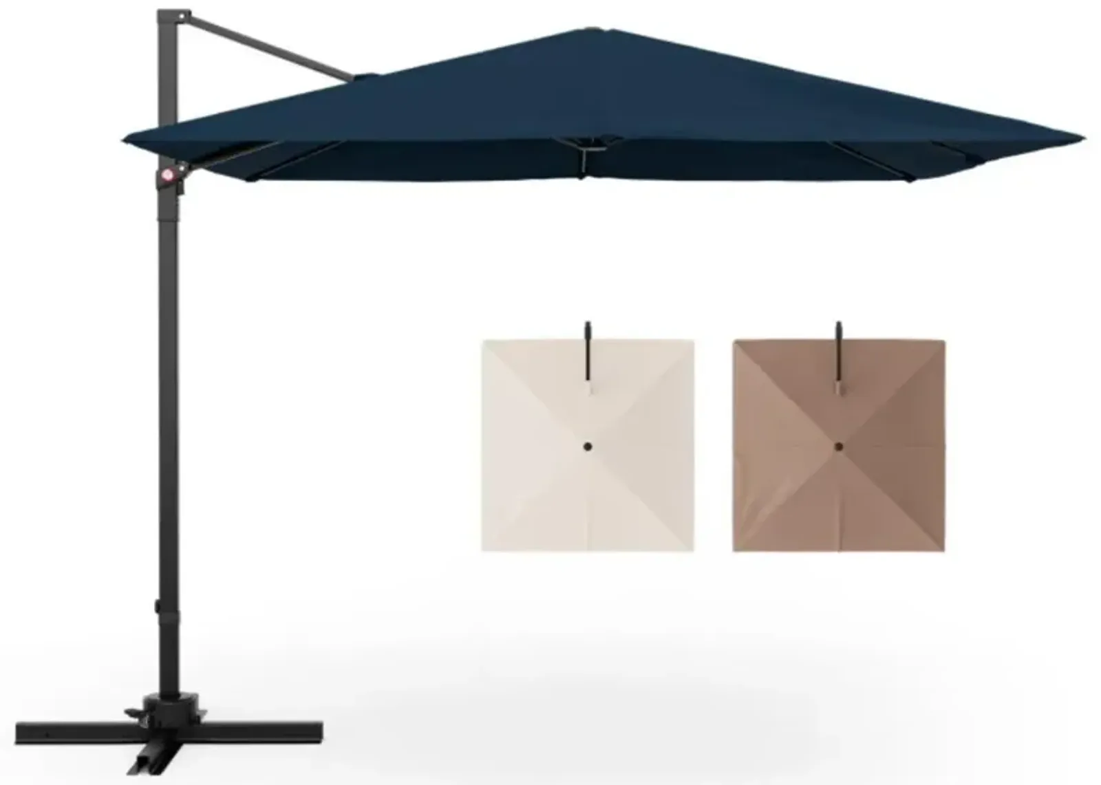 Hivvago 9.5 Feet Square Patio Cantilever Umbrella with 360° Rotation