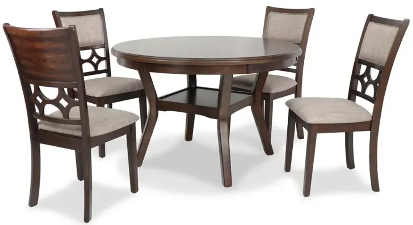 New Classic Furniture Mitchell 5-Piece Transitional Wood Dining Set in Cherry