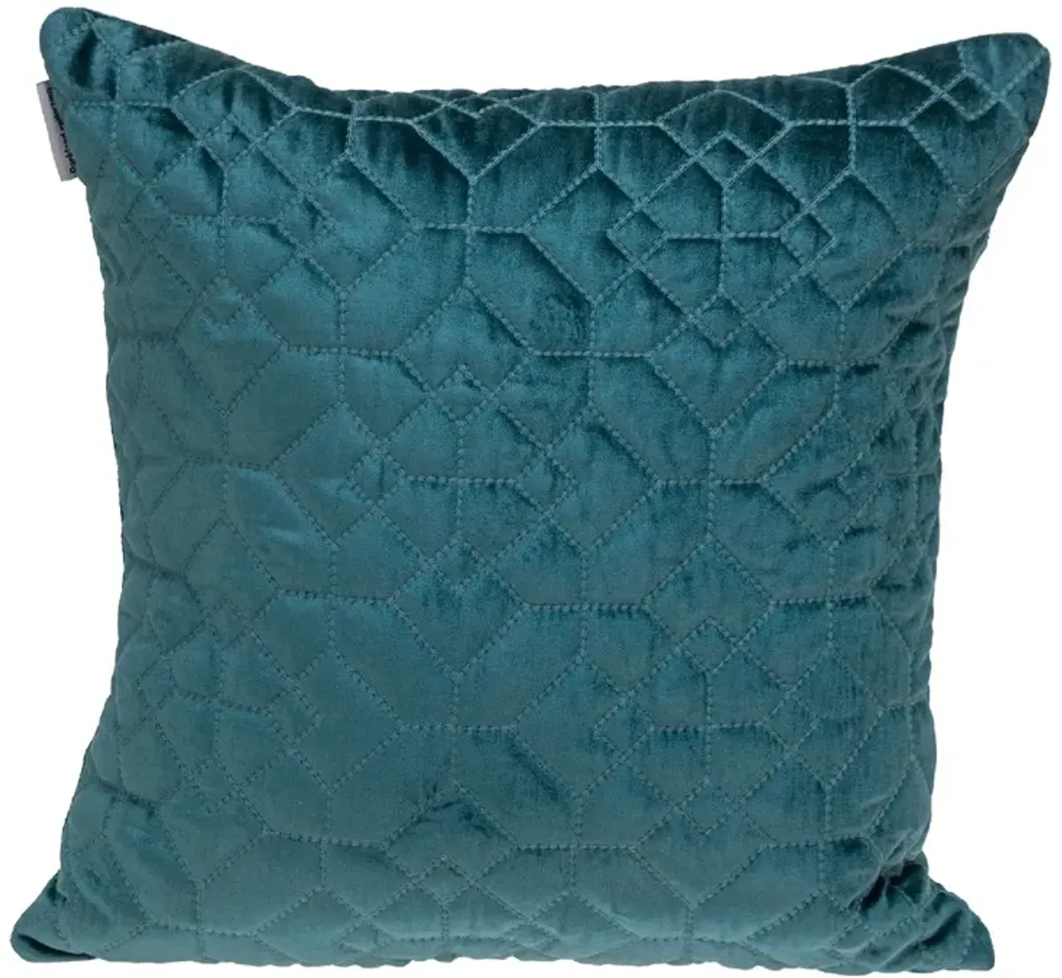 20" Teal Transitional Quilted Throw Pillow