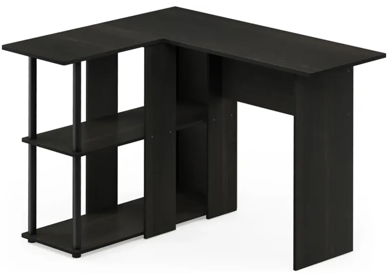 Furinno Furinno Abbott L-Shape Desk with Bookshelf, Espresso/Black, 17092EX/BK