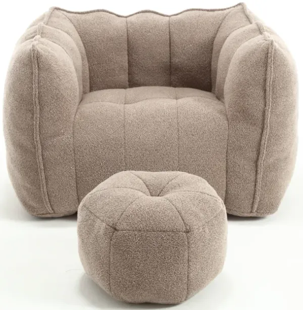 Merax Bean Bag Accent Sofa Chair with Footstool