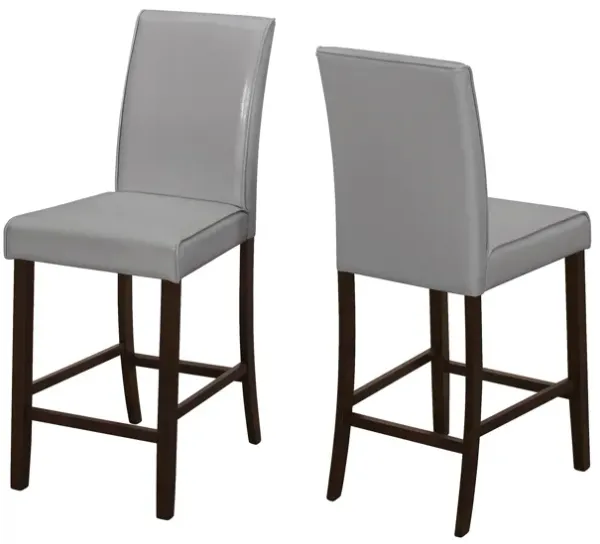 Set of 2 Solid Wood Counter Height Bar Chairs for Kitchen or Dining Area