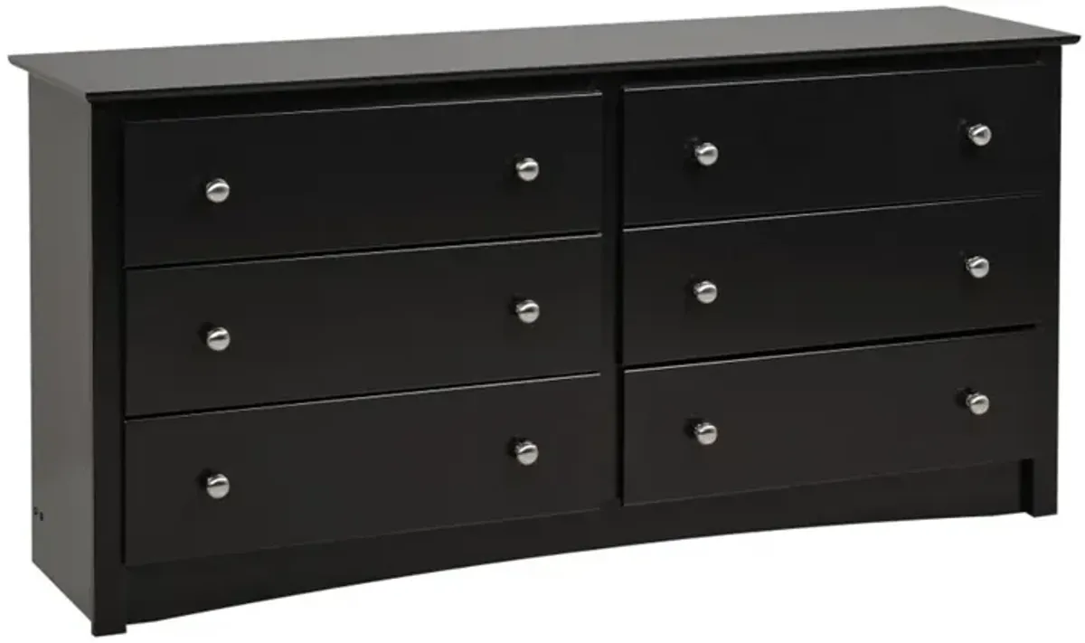 Prepac Black Sonoma 6 Drawer Dresser