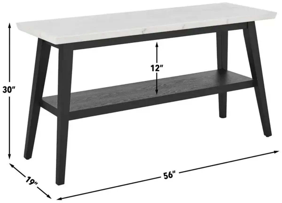 Vida-Black White Marble Top Sofa Table