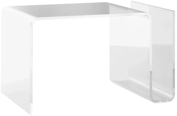 Clear Acrylic S-Shaped Table: 2-Tier, Transparent