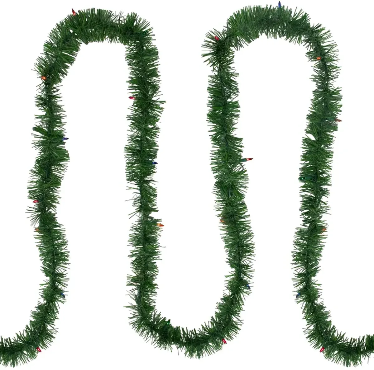 18' x 3" Pre-Lit Pine Two-tone Artificial Christmas Garland  Multicolor Lights