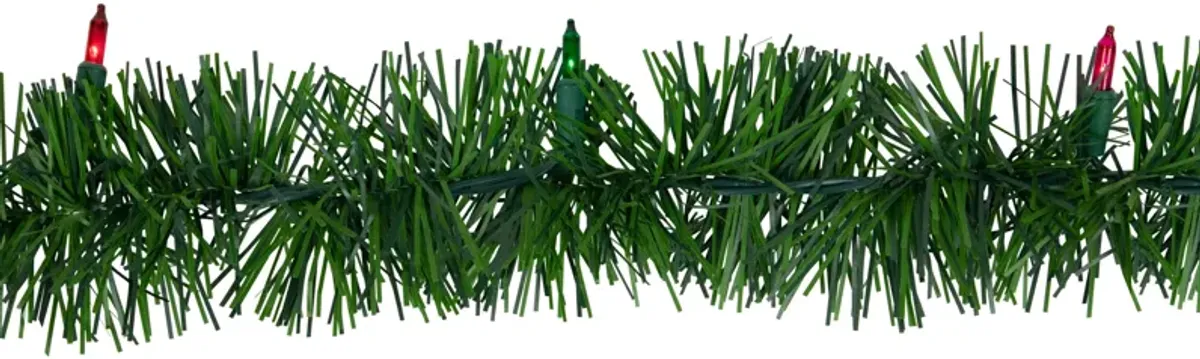 18' x 3" Pre-Lit Pine Two-tone Artificial Christmas Garland  Multicolor Lights