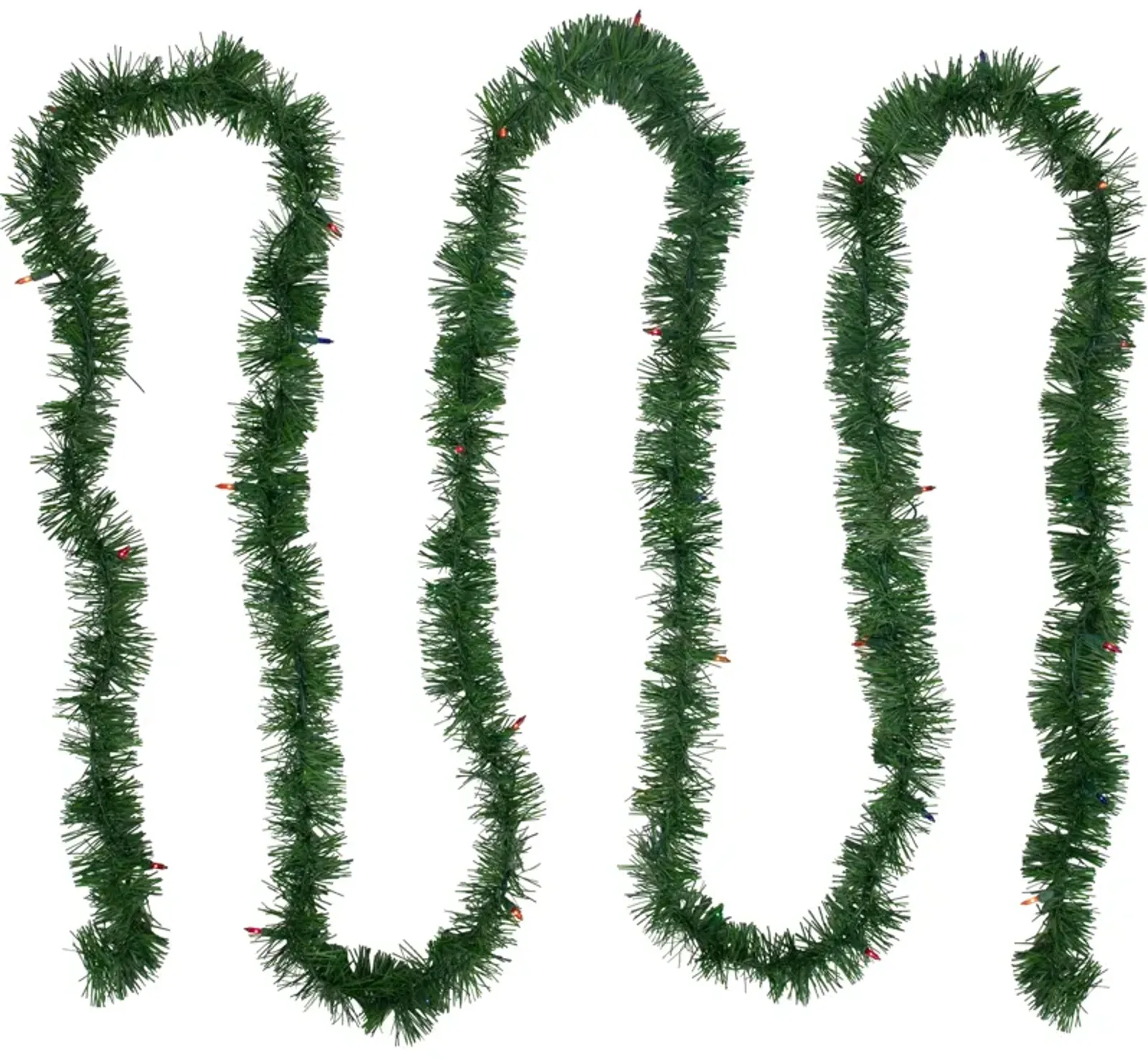 18' x 3" Pre-Lit Pine Two-tone Artificial Christmas Garland  Multicolor Lights