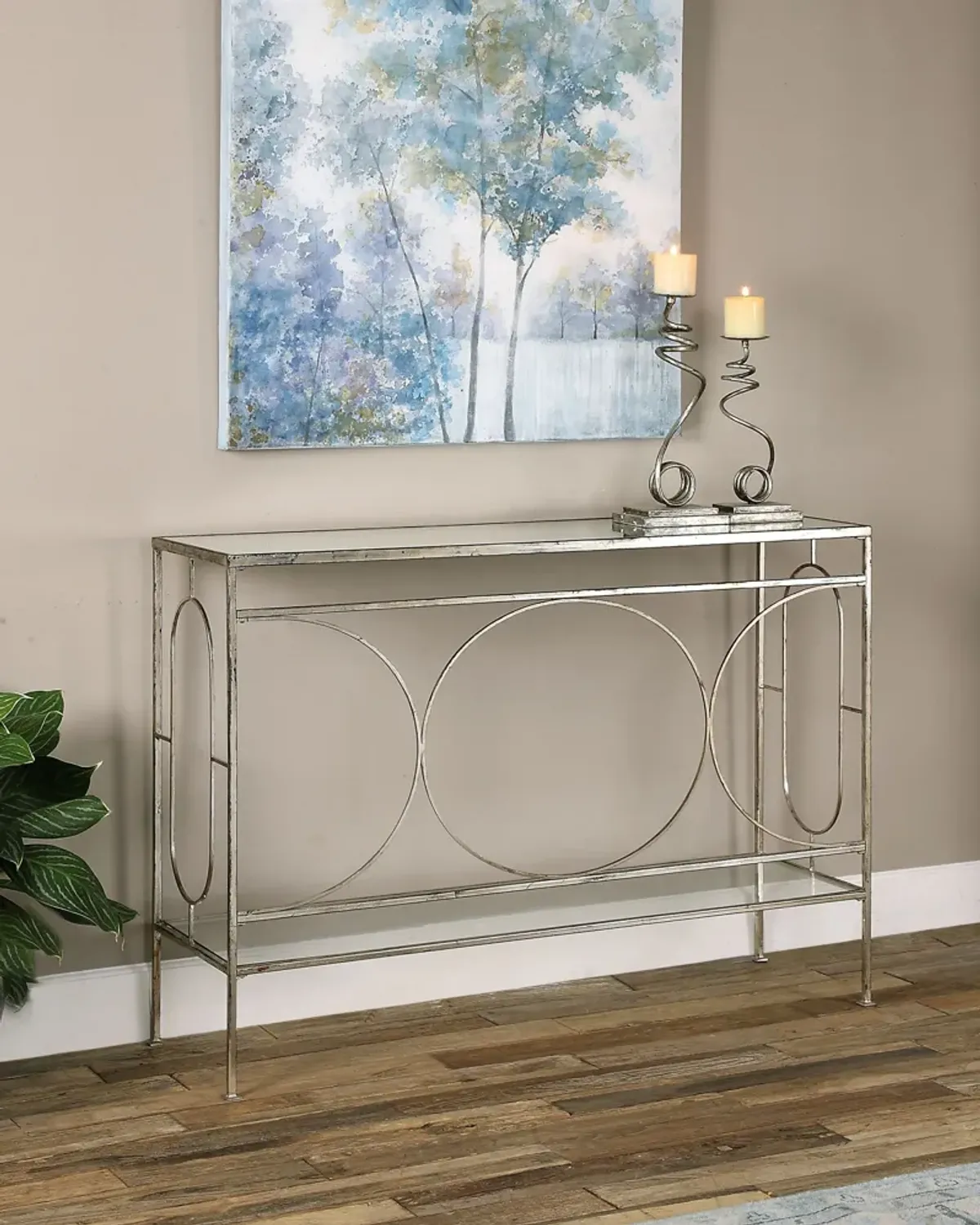 Uttermost Luano Silver Console Table