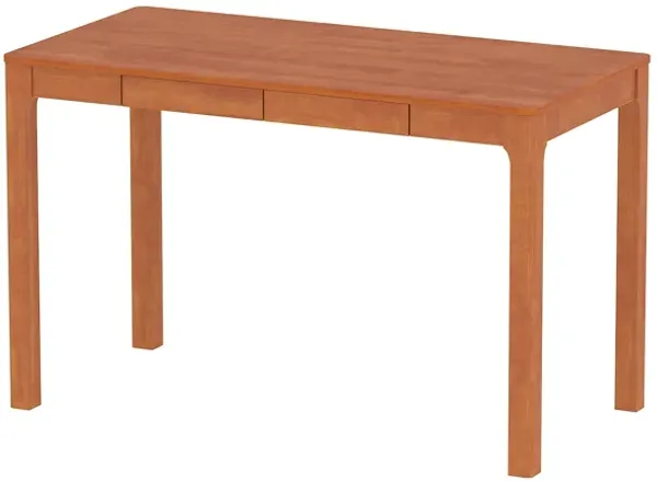 FUFU&GAGA Walnut Finish Study Desk with 2 Drawers, Rubber Wood Legs, Rounded Corners & Painted Edge Desktop (47.2 in.  W x 23.2 in.  D x 29.5 in.  H)
