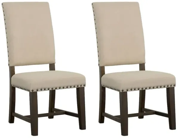 Twain Upholstered Dining Side Chair Beige (Set of 2)