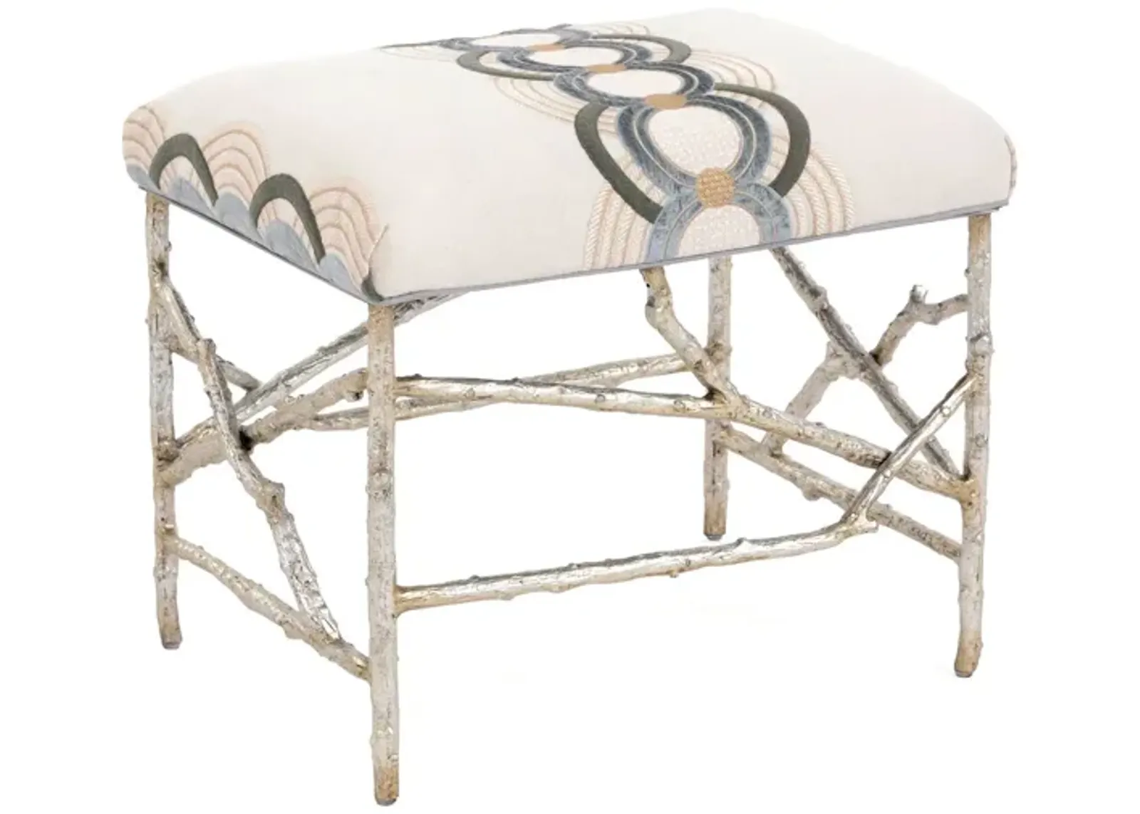 Branch-Style Base Beige Ottoman