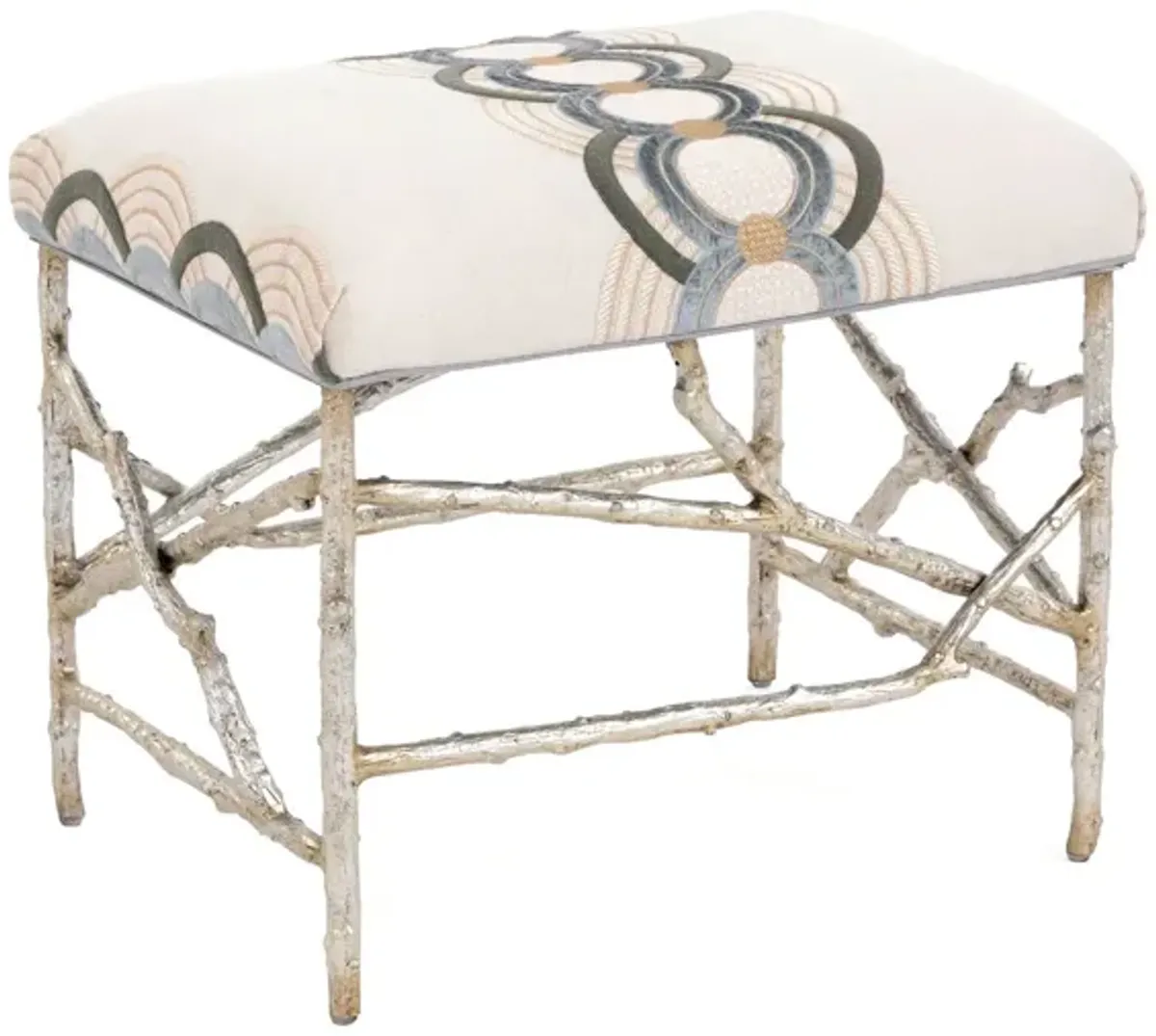 Branch-Style Base Beige Ottoman