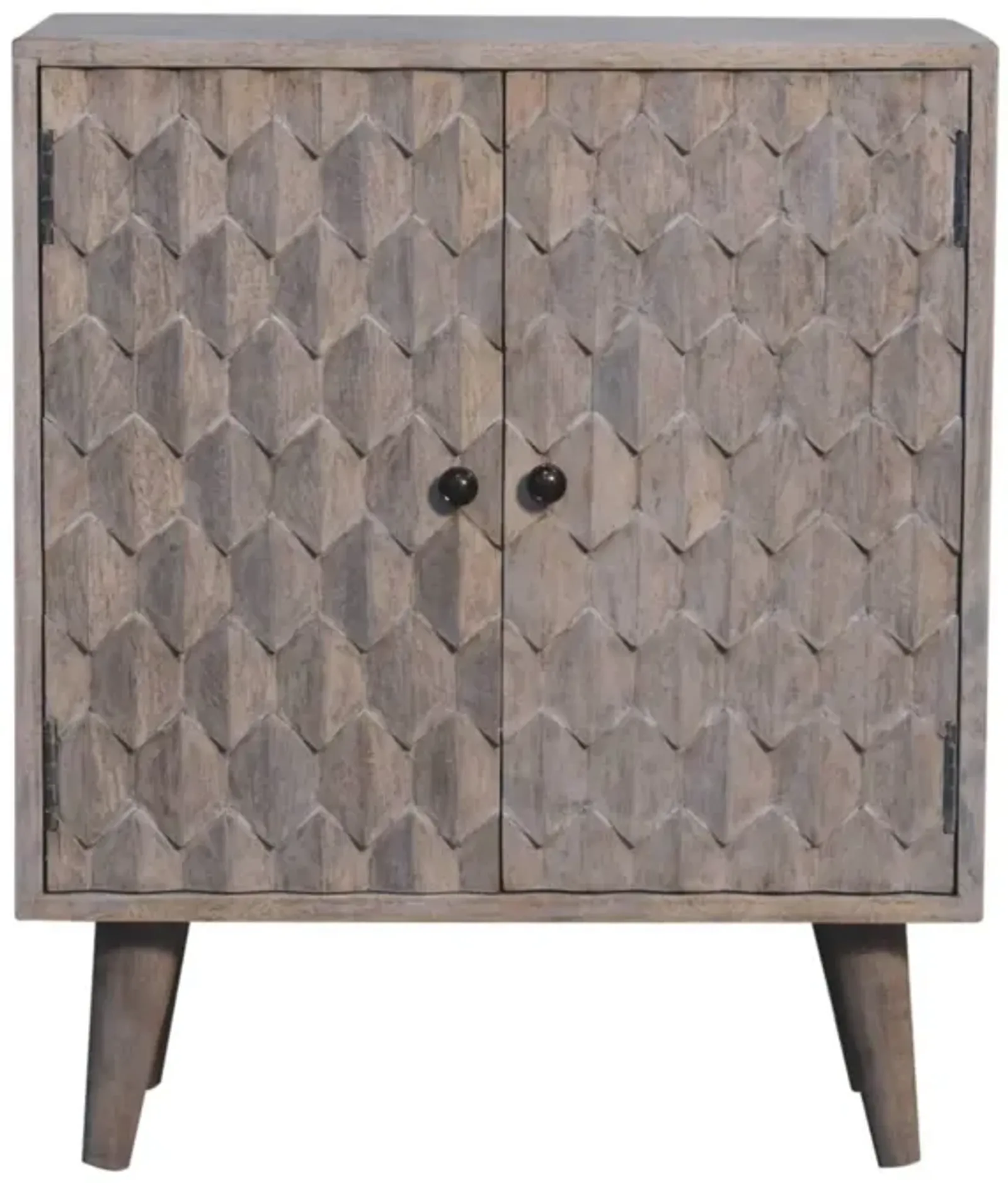 Mini Pineapple Carved Stone Finish Cabinet