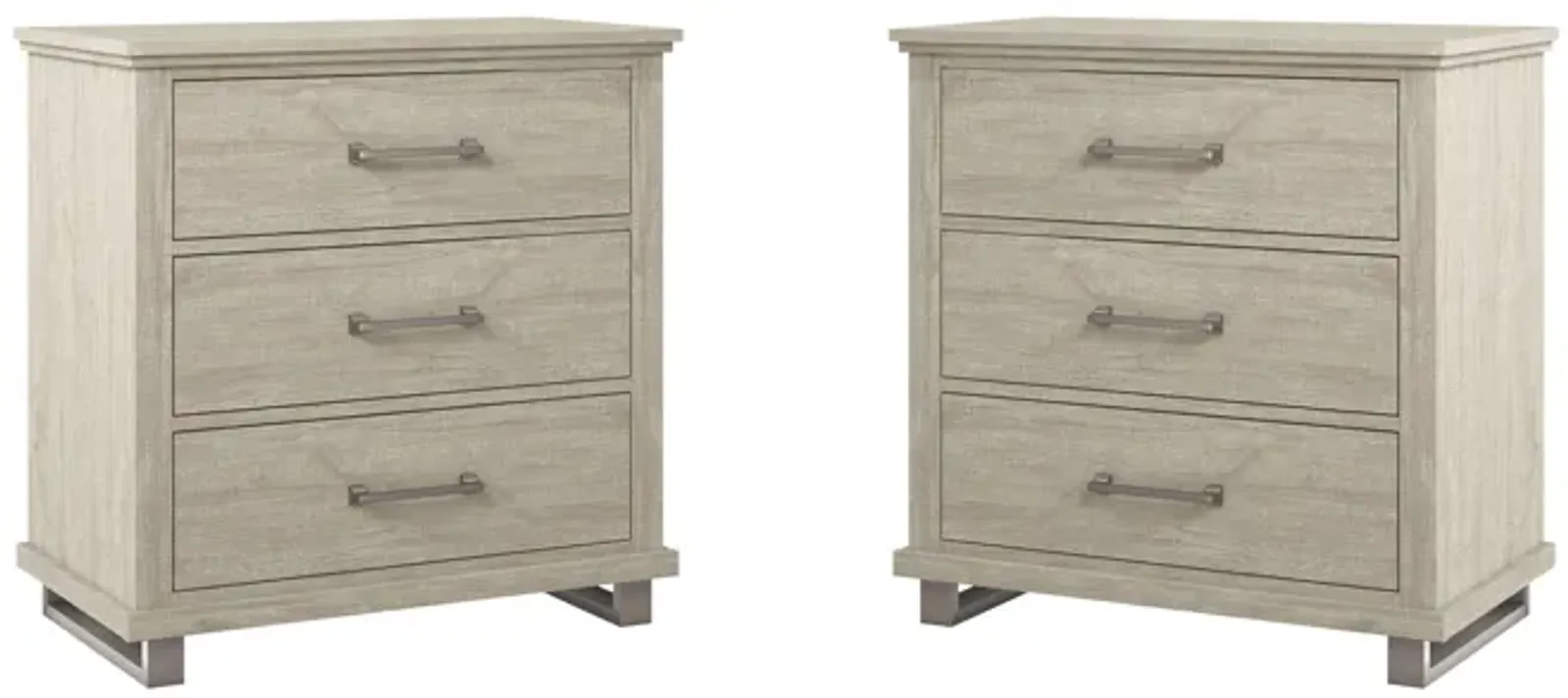 FESTIVO 32" Wide Nightstand with 3 Drawers - Set of 2