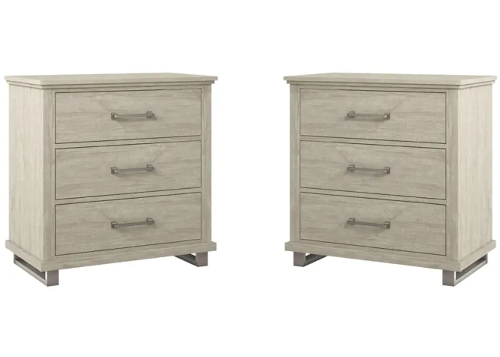 FESTIVO 32" Wide Nightstand with 3 Drawers - Set of 2