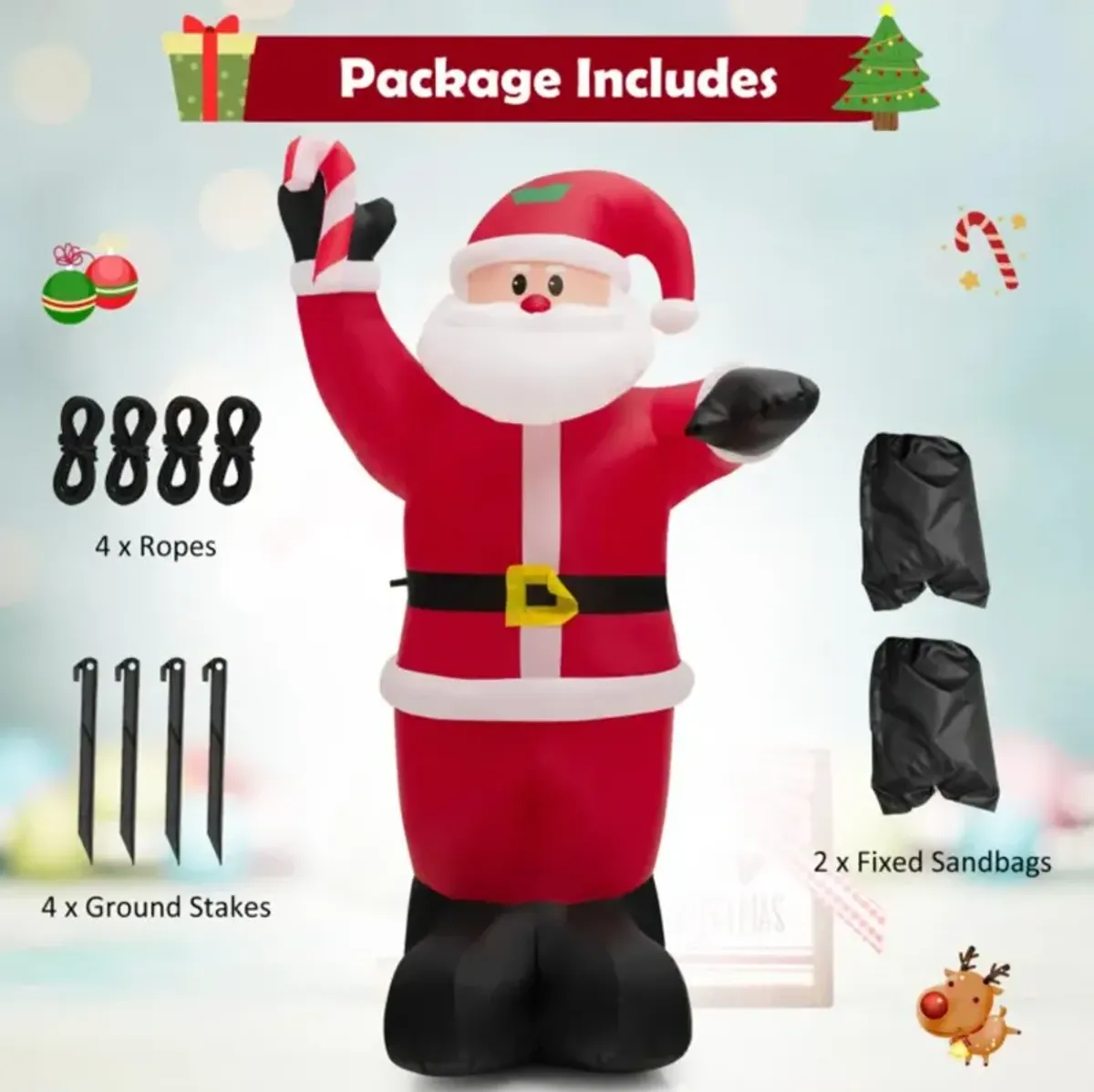 Hivvago 8 Feet Inflatable Santa Claus Decoration