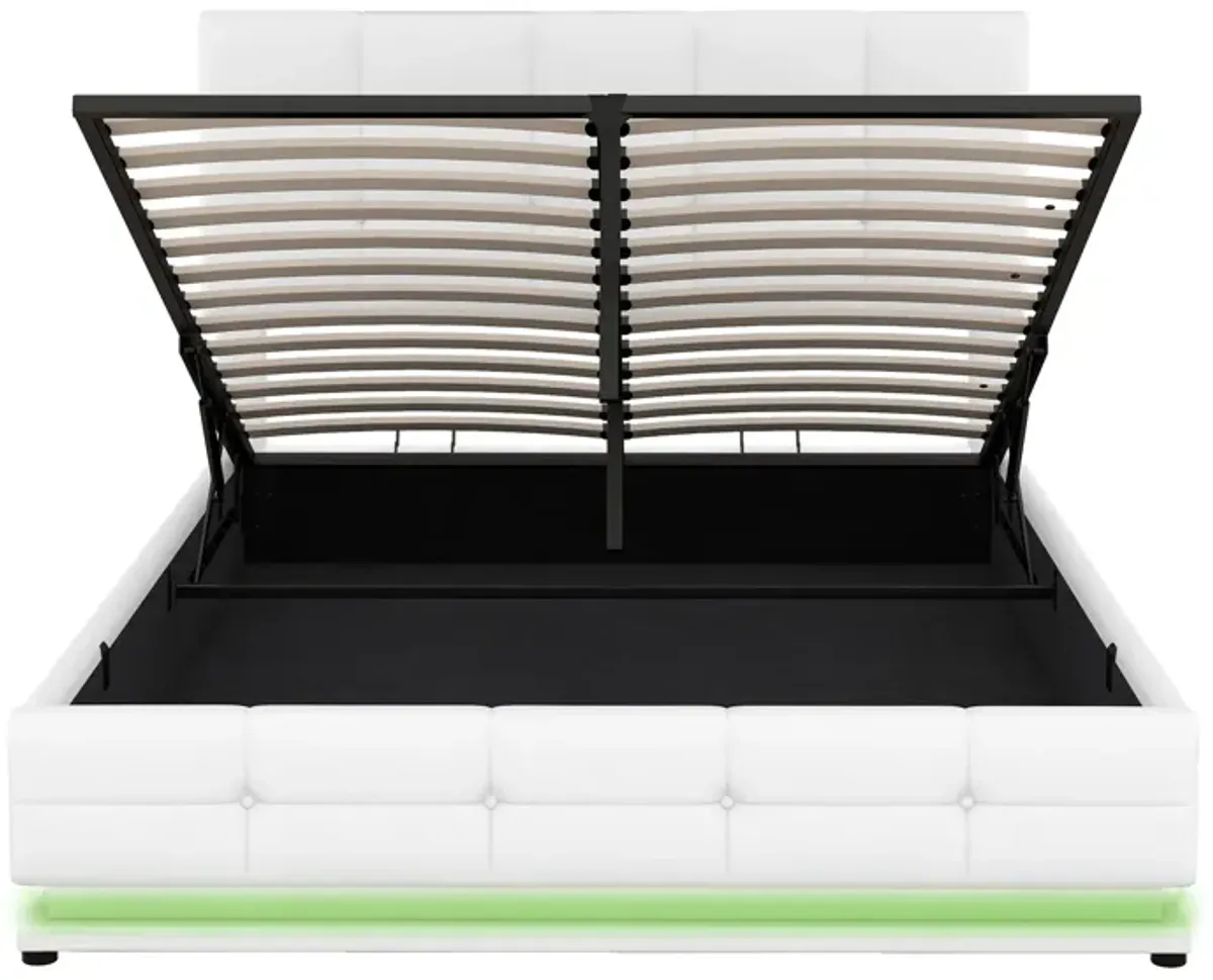 Merax Tufted Upholstered Platform Bed with Hydraulic Storage System