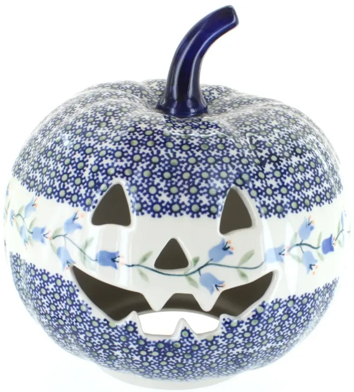 Blue Rose Polish Pottery Tulip Large Pumpkin Luminary