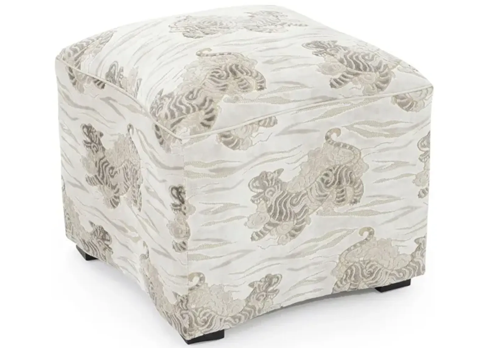 Curved Grey Ottoman