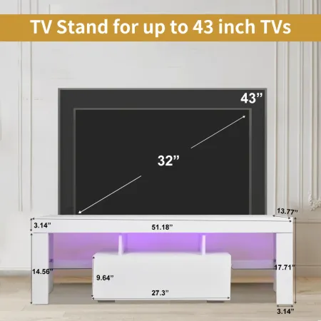 TV stand with Storage 43 inch LED Modern TV Media Console Entertainment Center with Drawer TV cabinet for Living Room Bedroom
