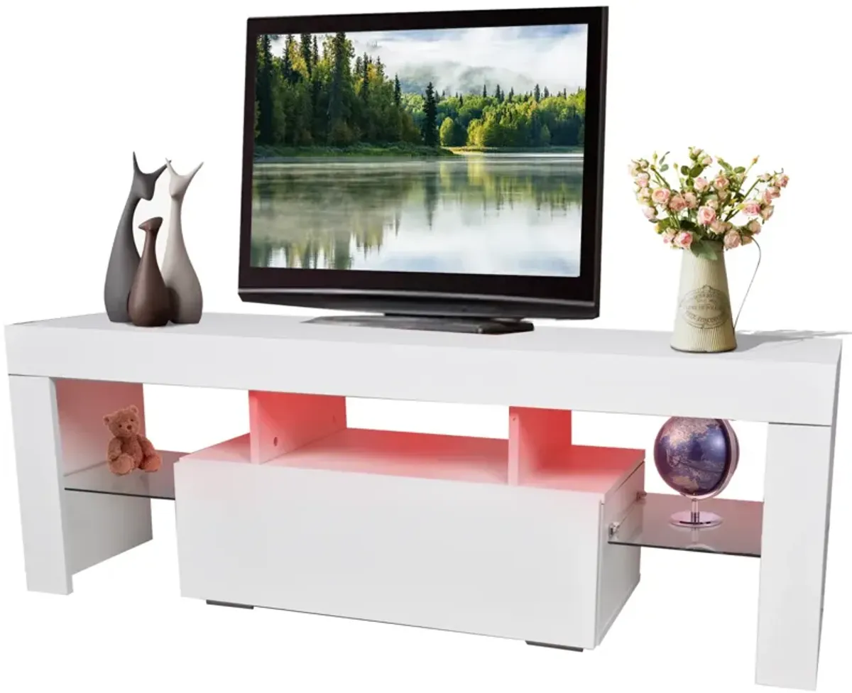 43" LED TV Stand with Storage & Drawer