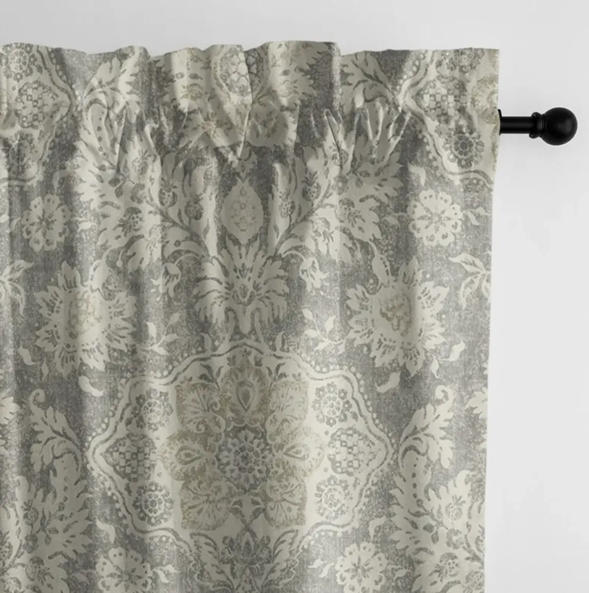 6ix Tailors Fine Linens Osha Taupe/Beige Pole Top Drapery Panel Pair