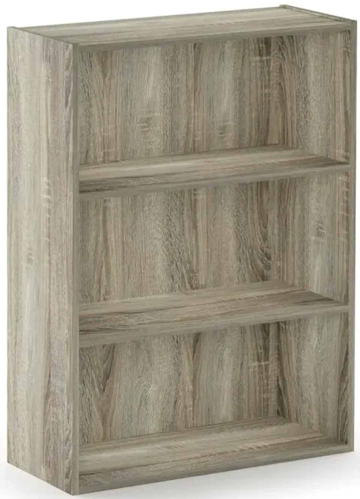 Furinno Pasir 3 Tier Open Shelf Bookcase, French Oak Grey