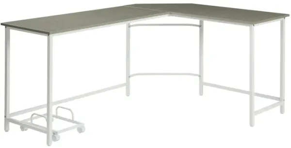 Modern L-Shaped Desk with Spacious Work Area for Office or Study
