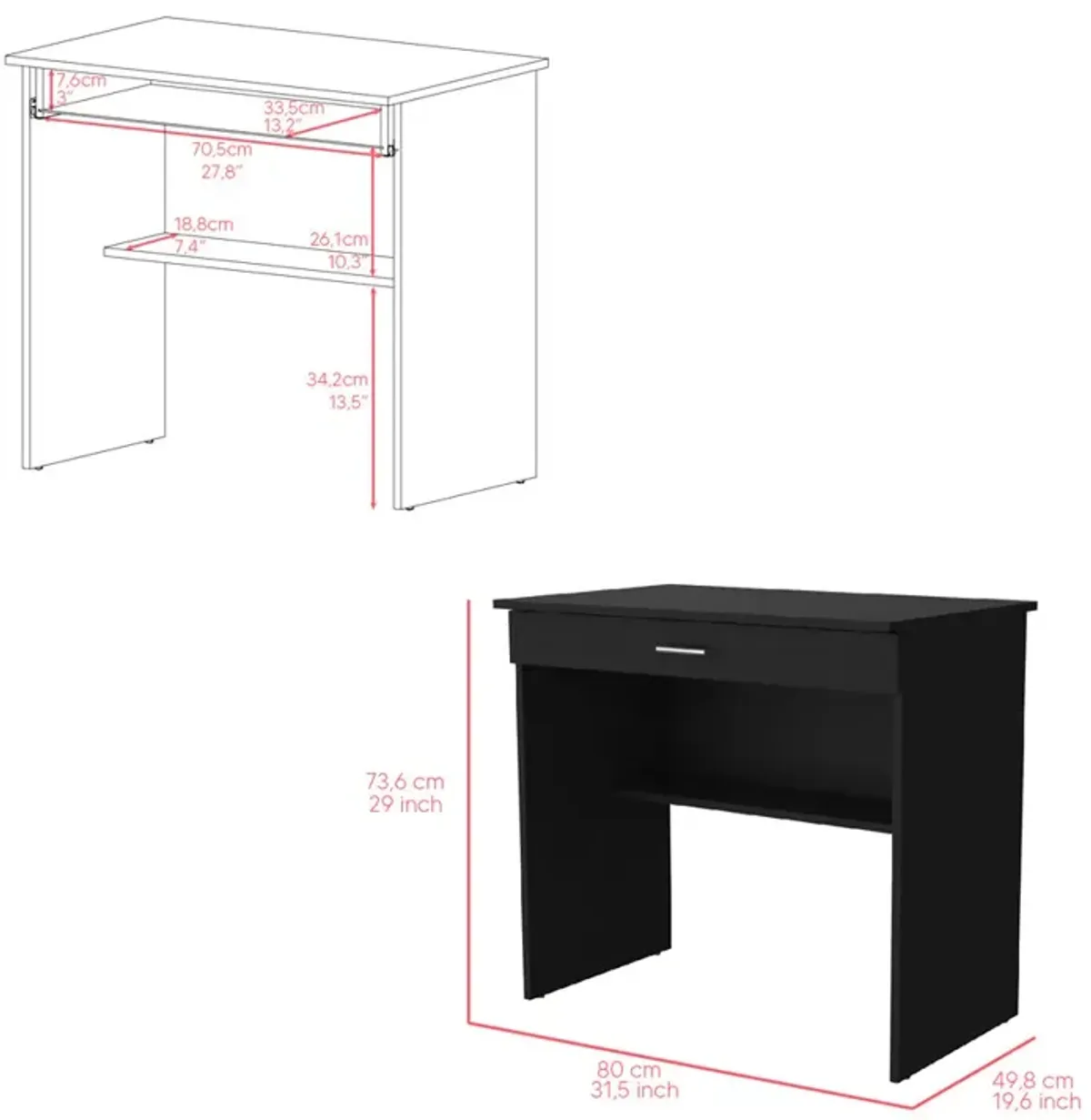 Desk Eden, Office, Black