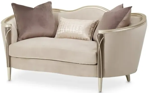 Michael Amini Villa Cherie Loveseat - Porcini/Hazelnut