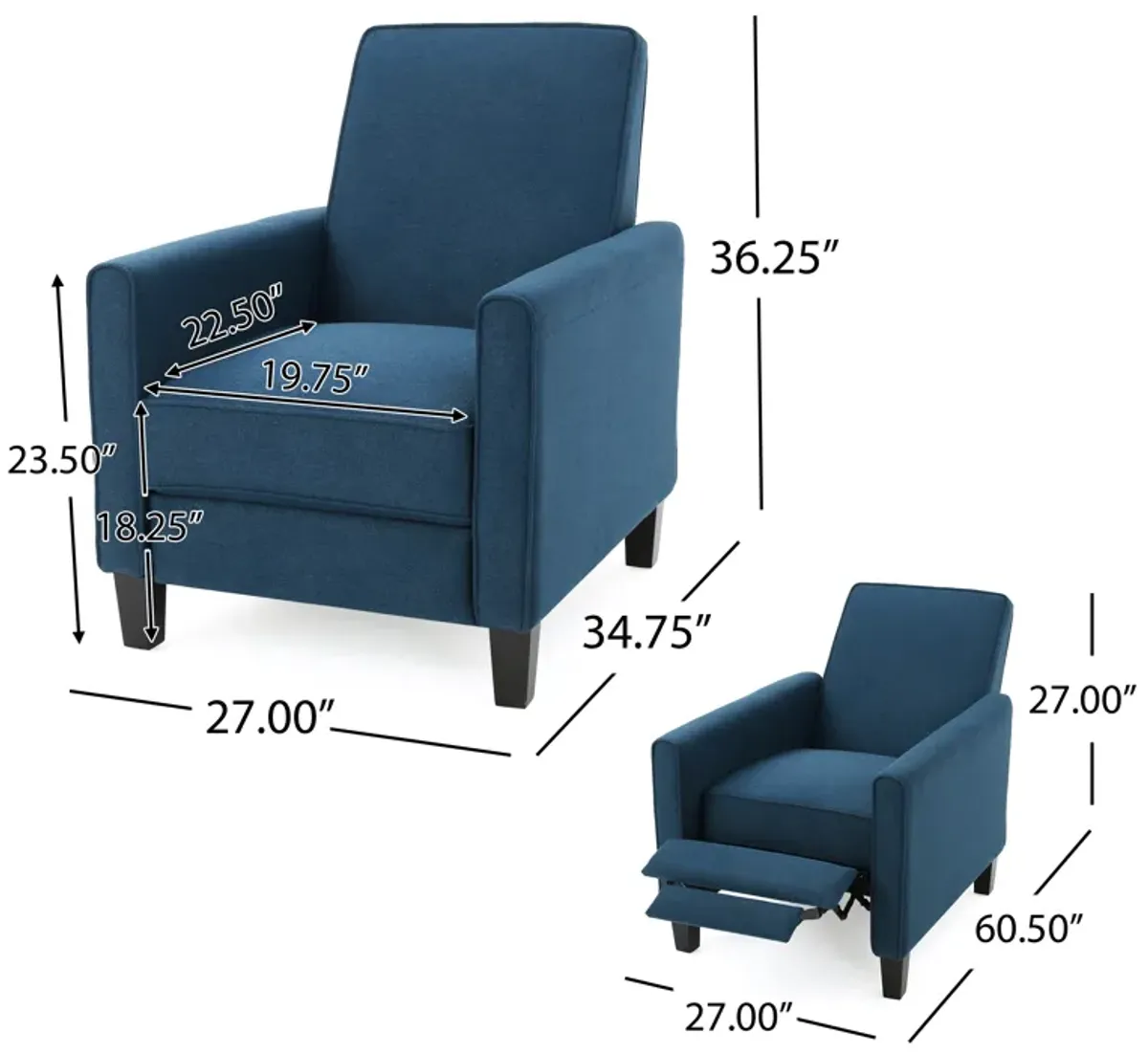 Merax Linen Fabric Manual Recliner Chair