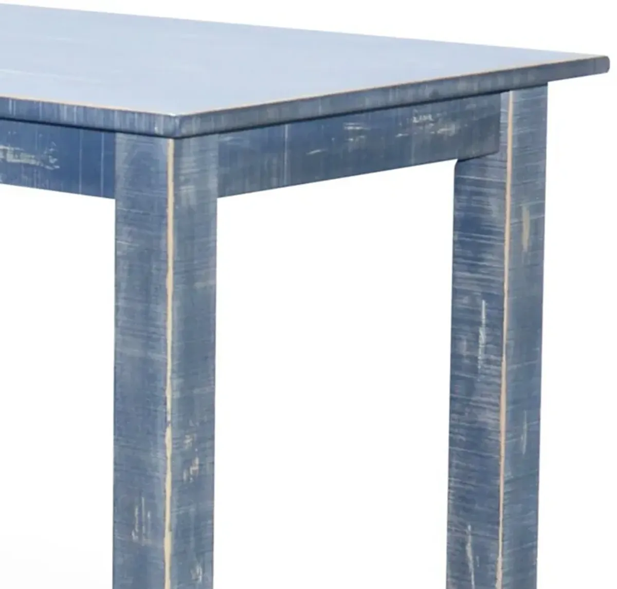 Rena Counter Height Table 48 Inch Rectangular Ocean Blue Mahogany Wood - Benzara