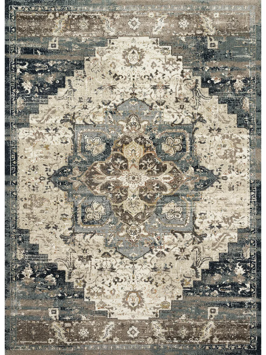 James JAE05 Taupe/Marine 7'10" x 10'10" Rug