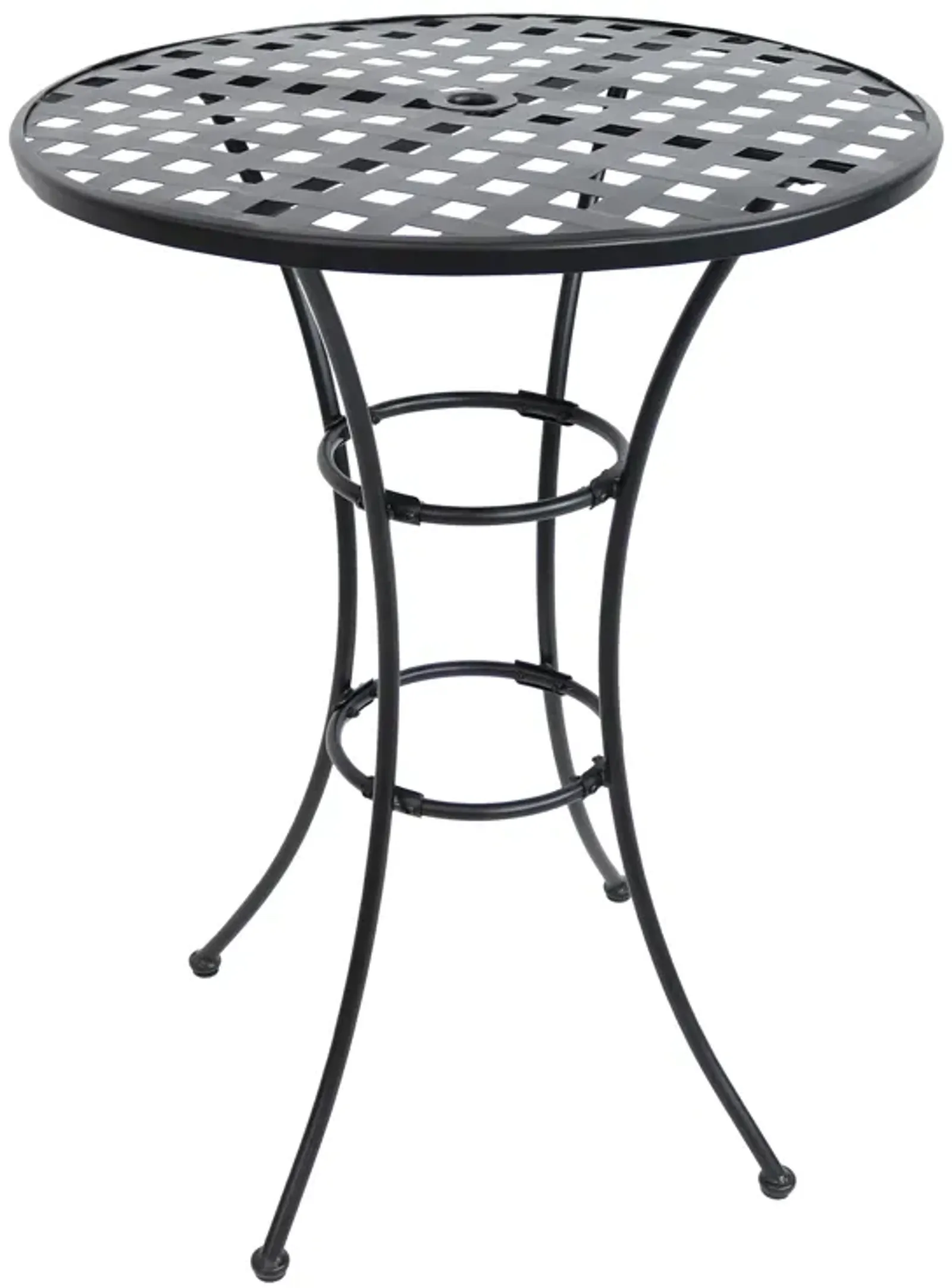 Sunnydaze 30 in Elegant Wrought Iron Round Patio Bar-Height Table - Black