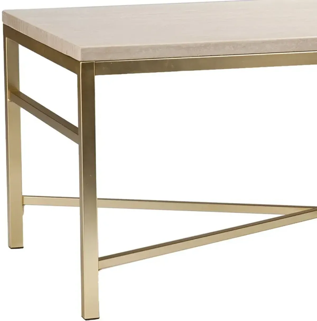 Hivvago 42" Off White Manufactured Wood And Metal Rectangular Coffee Table