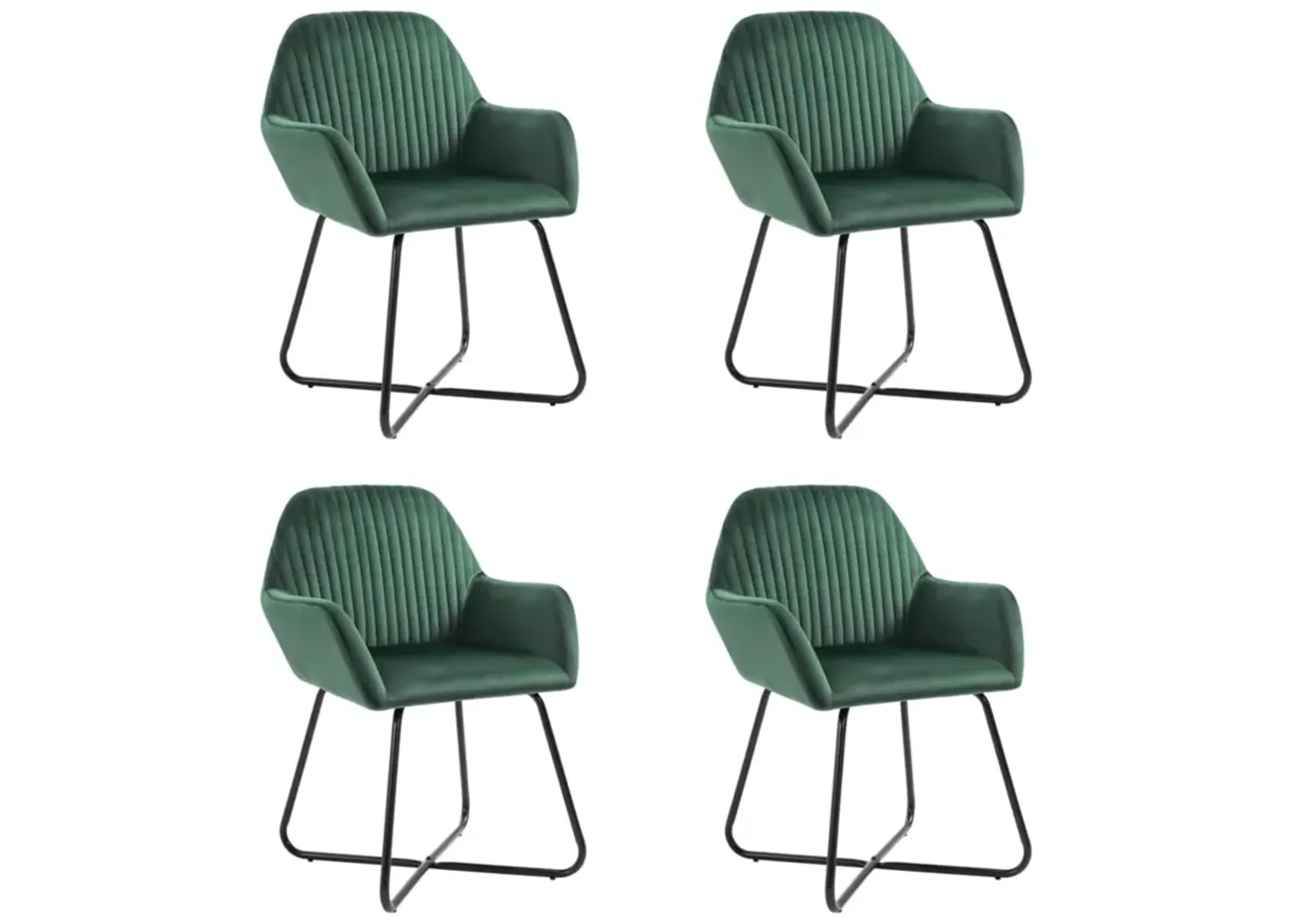 vidaXL Dining Chairs 4 pcs Green Velvet