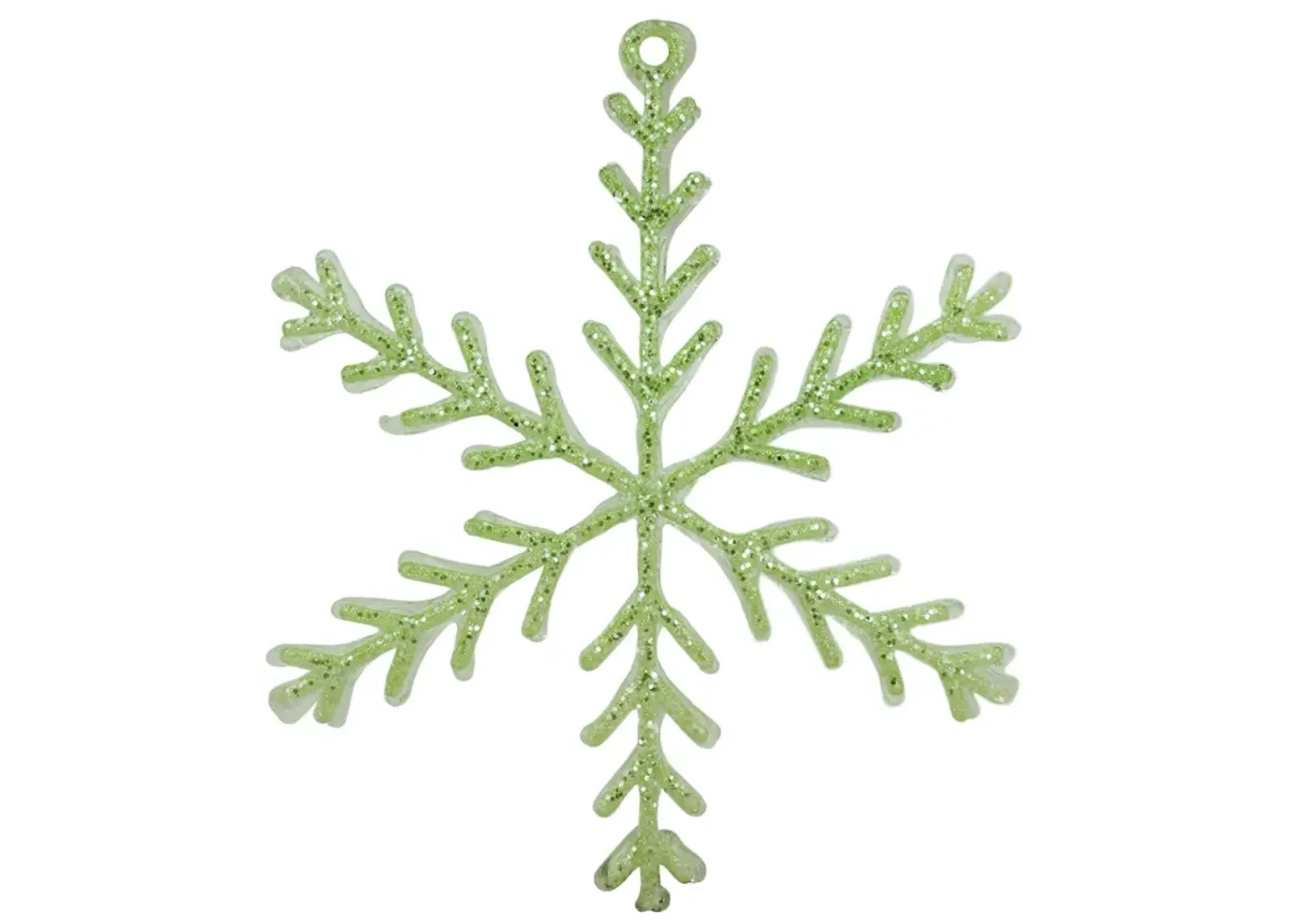 10.5" Green Glittered Snowflake Christmas Ornament