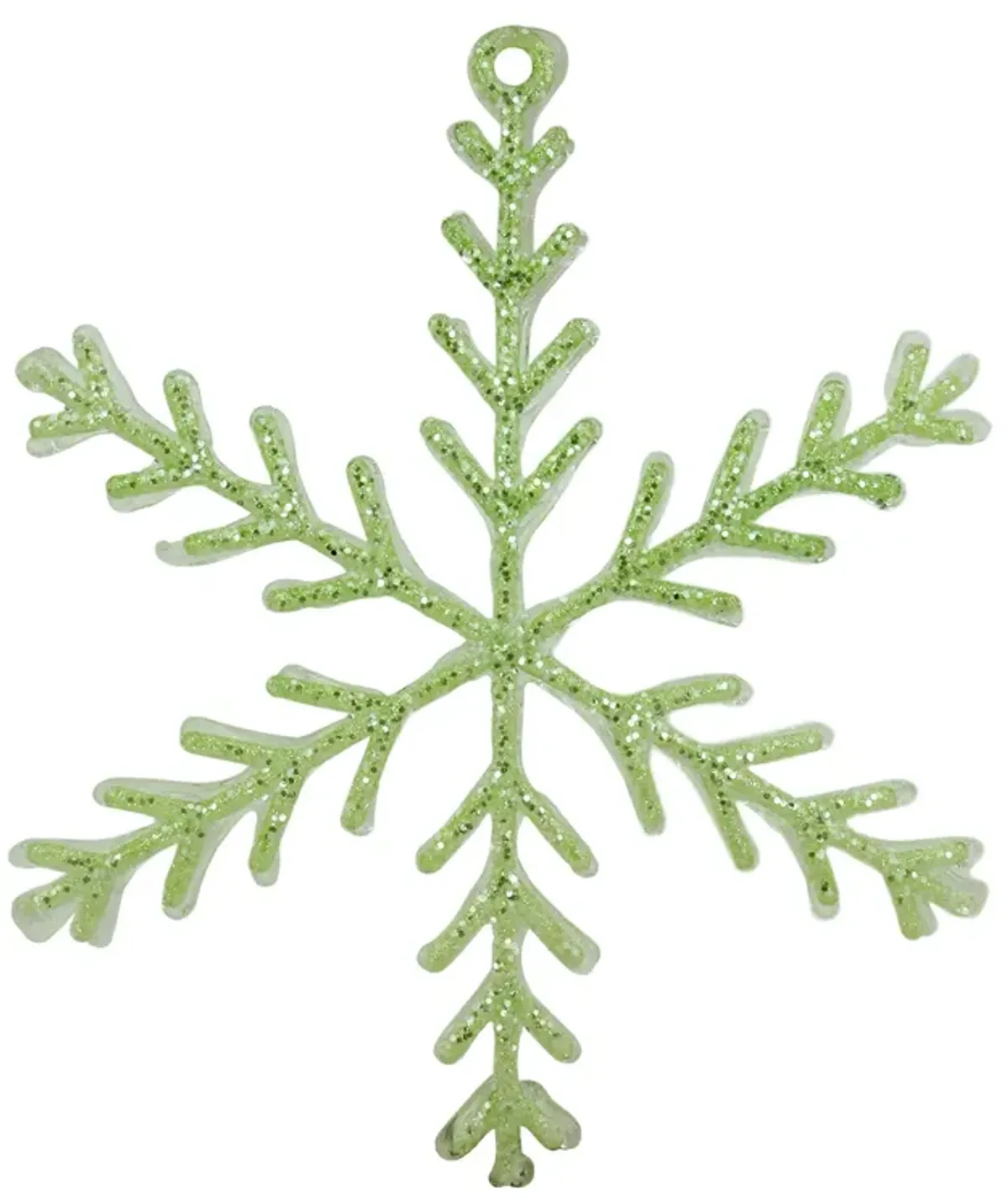 10.5" Green Glittered Snowflake Christmas Ornament