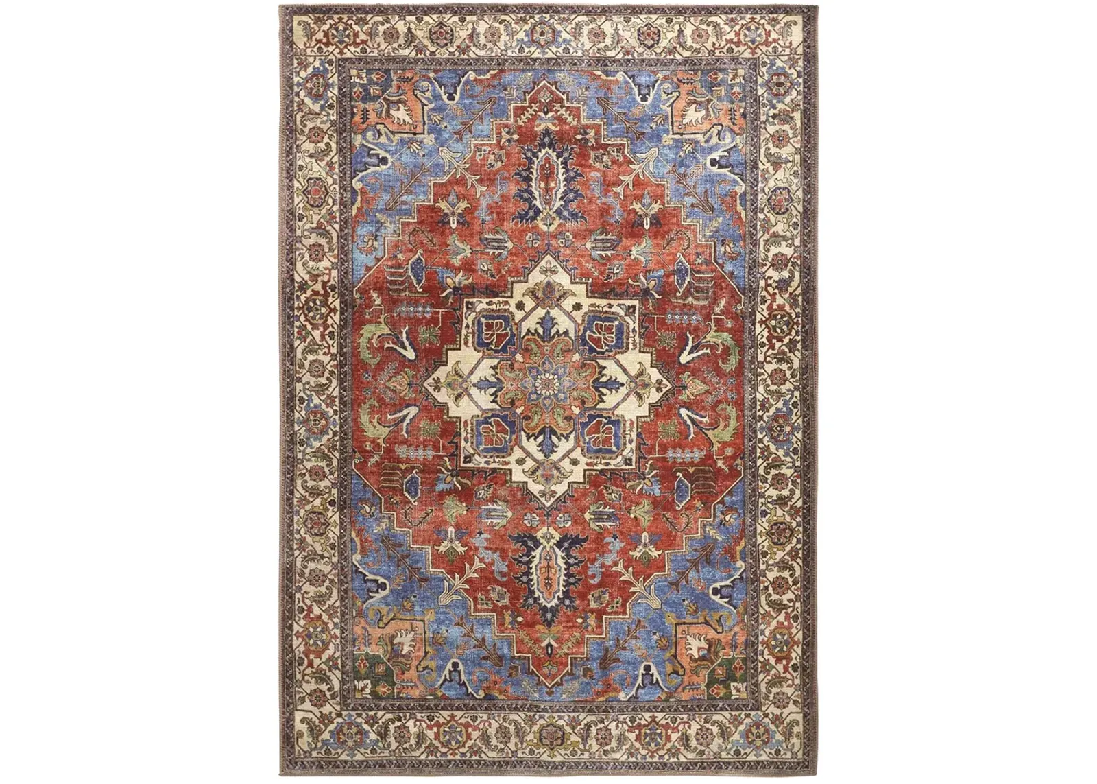 Percy 39AHF Blue/Red/Ivory 9'2" x 12' Rug