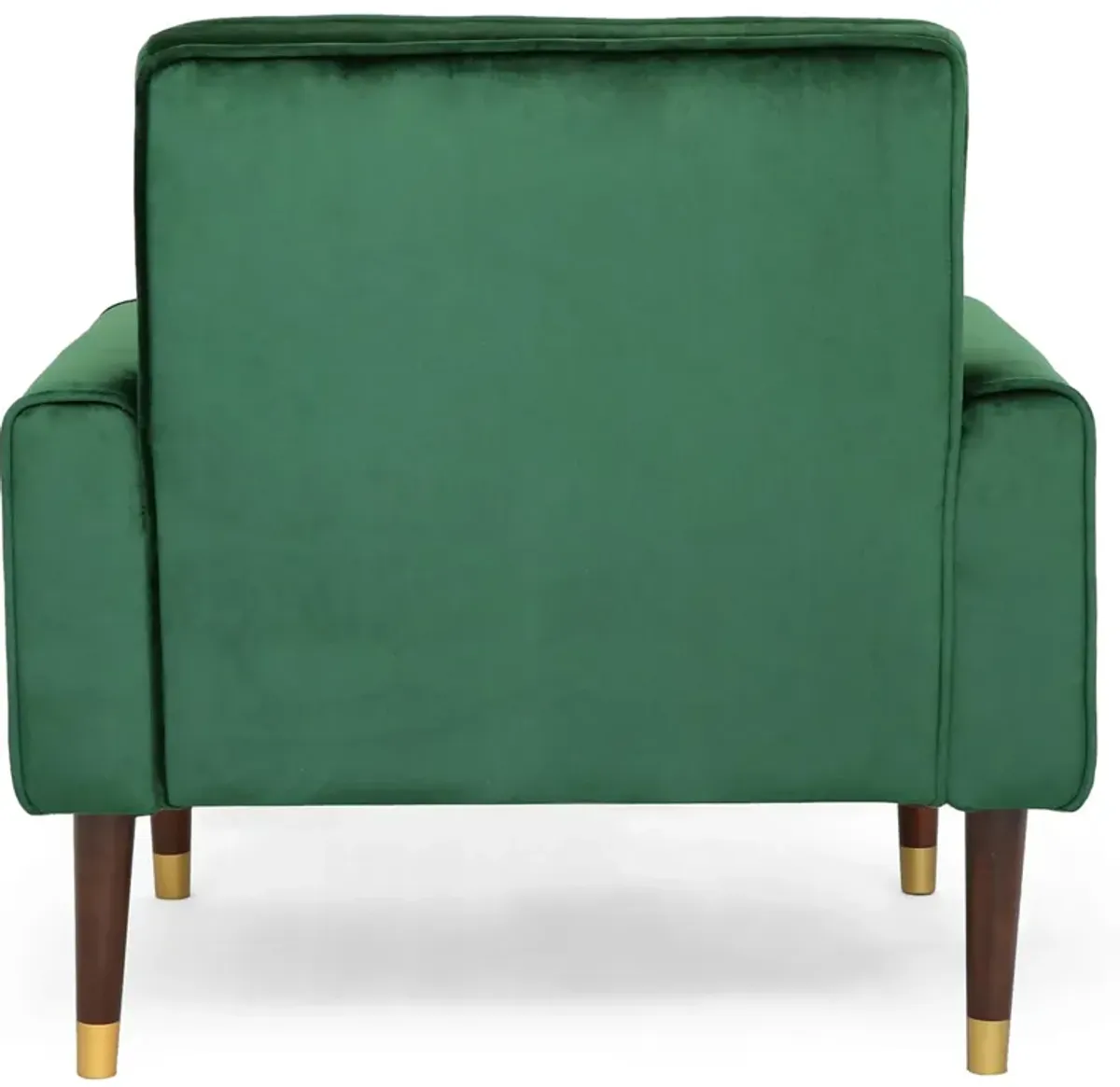 Covia Accent Club Chair, Waffle Stitch Emerald Velvet, Gold Tip Legs