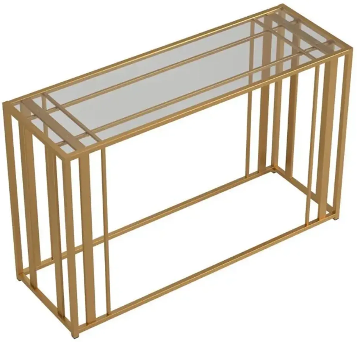 Adri Metal Frame Sofa Table Matte Brass