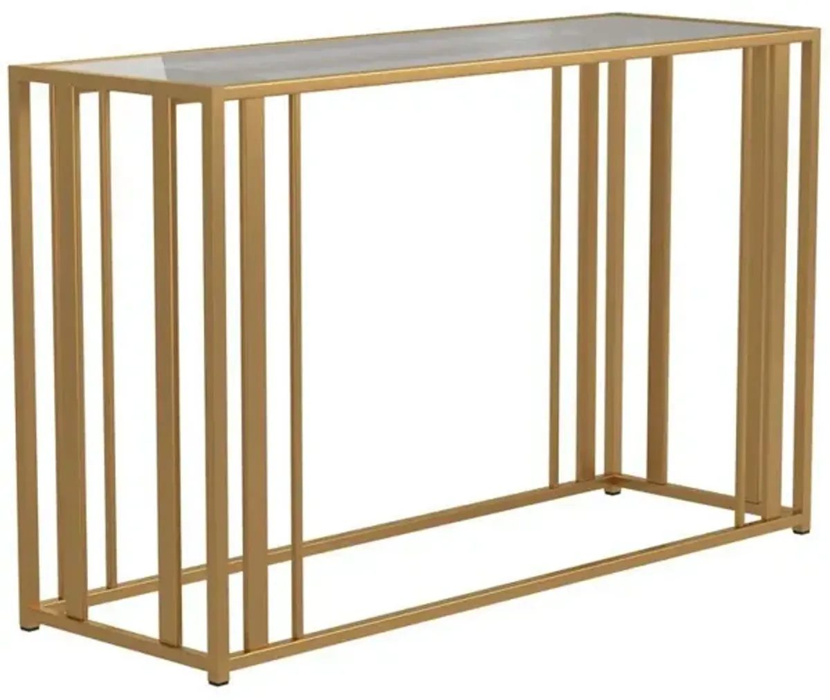 Adri Metal Frame Sofa Table Matte Brass