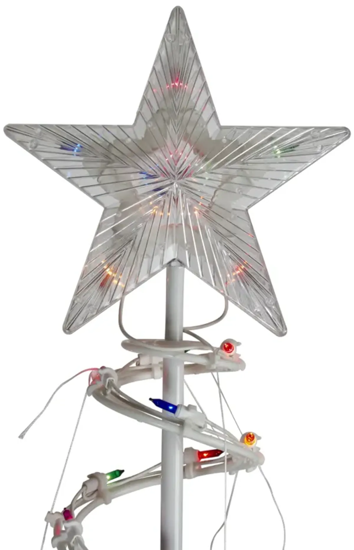 4ft Lighted Spiral Christmas Tree with Star Tree Topper  Multi Lights