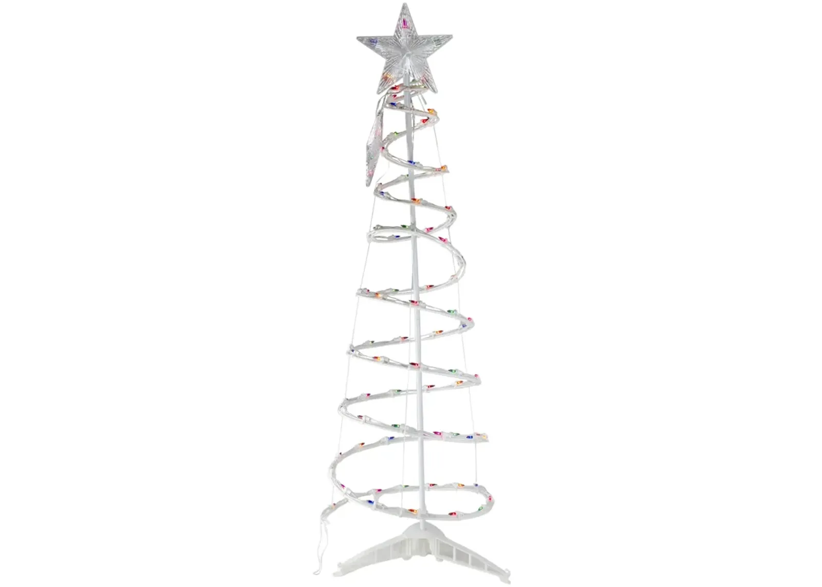 4ft Lighted Spiral Christmas Tree with Star Tree Topper  Multi Lights