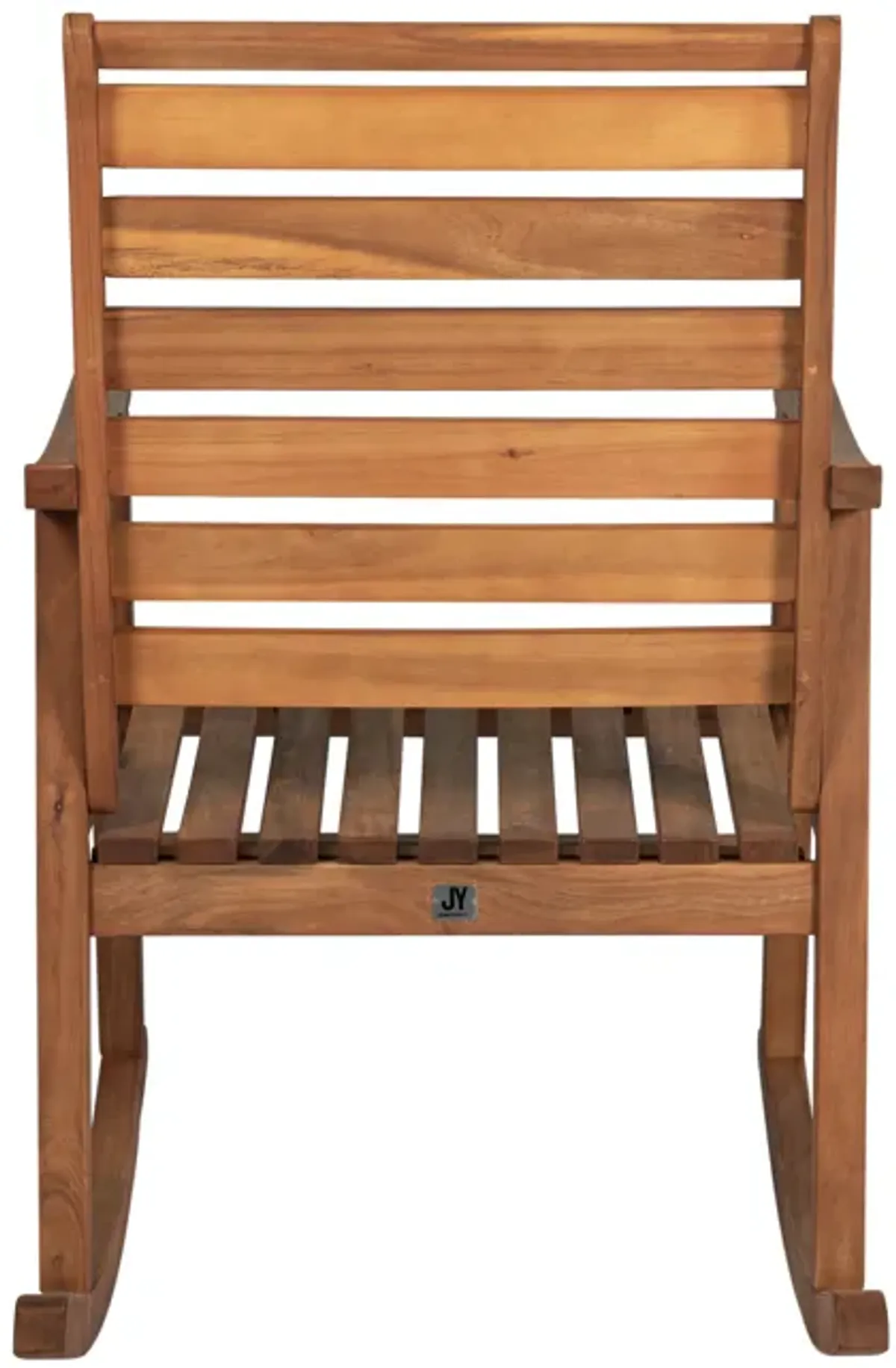 Carey Modern Slat Back Acacia Wood Patio Outdoor Rocking Chair