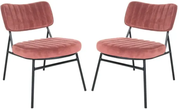 LeisureMod Marilane Velvet Accent Chairs with Cushioned Upholstery – Set of 2 Stylish Chairs for Living Room, Office, Lounge, and Modern Spaces