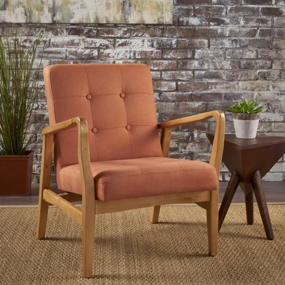 Merax Wood Frame Club Chair Home Accent Chair